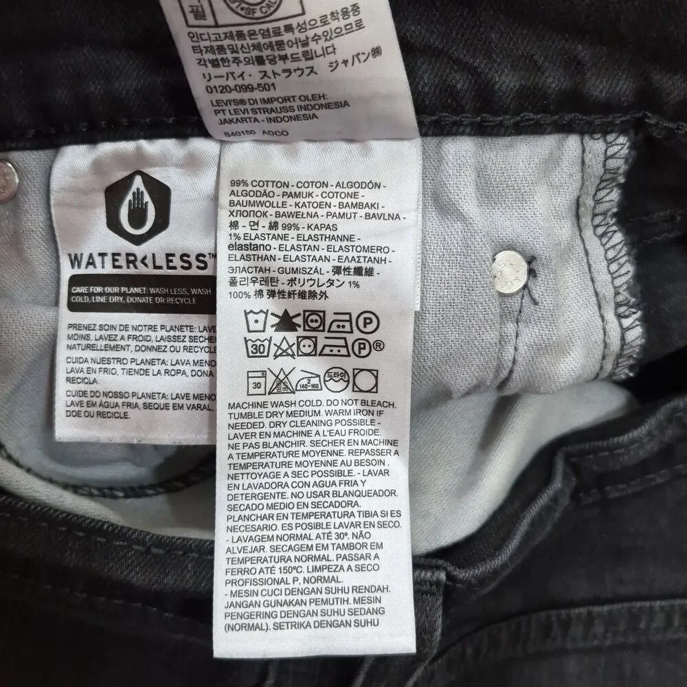 Levis 559 Jeans Men 32x32 Black Relaxed Straight Leg Stretch Denim Y2K Cowboy